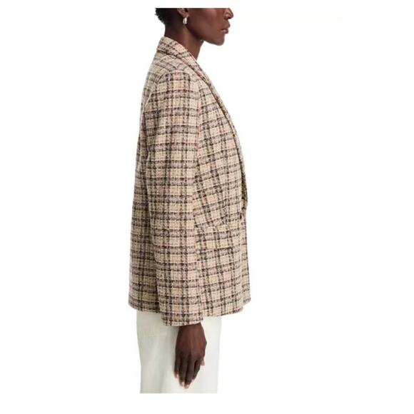 NWT Boss Janka Double Breasted Blazer tweed marshland Green Tartan size 2 - Picture 5 of 15